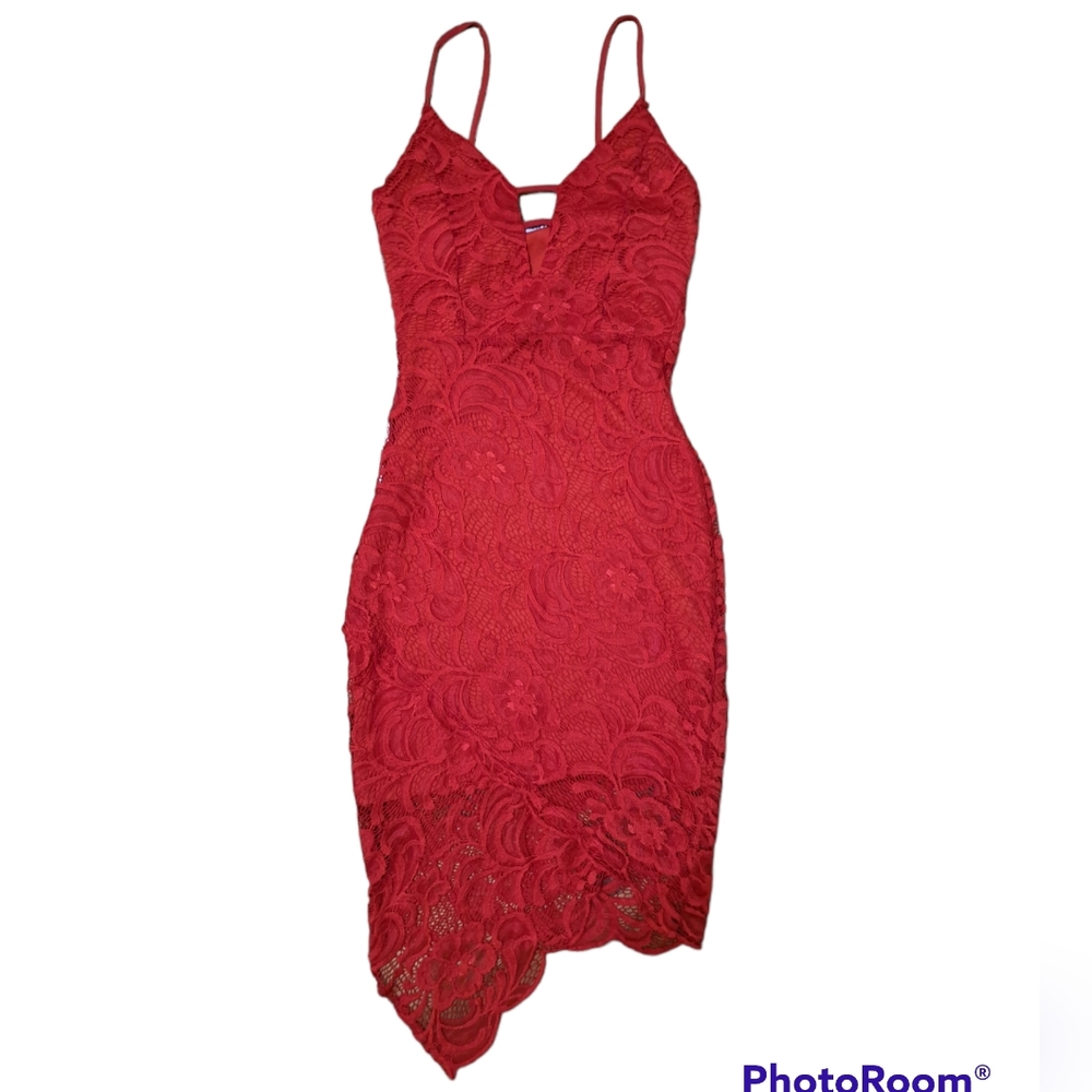 Fashion Nova Red Lace Dress